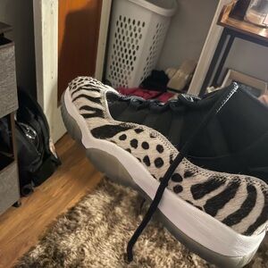 Jordan Black and White Animal Print Sneakers